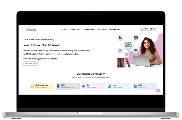 LiveSkills Platform on Laptop