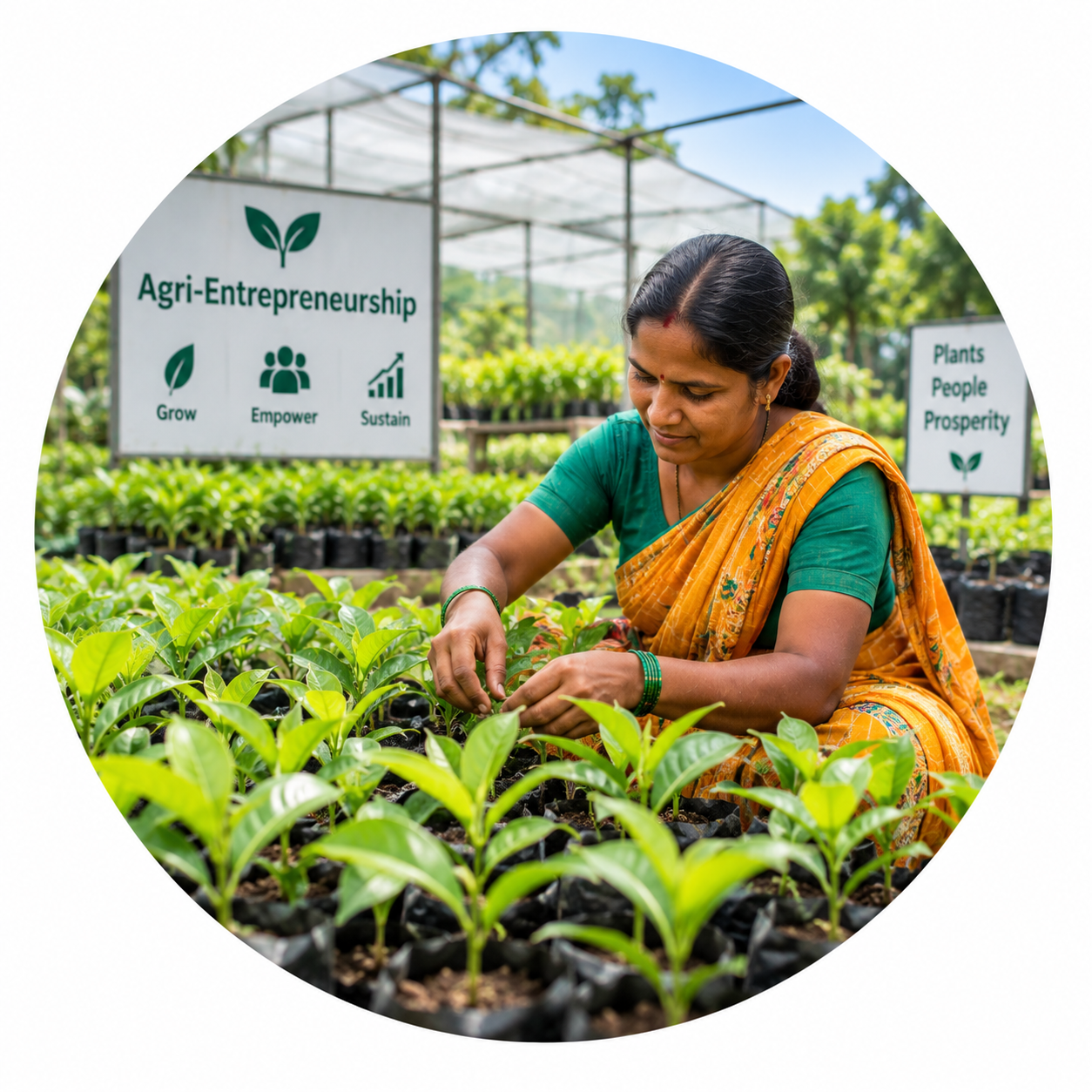 Agri-entrepreneurship - woman with seedlings
