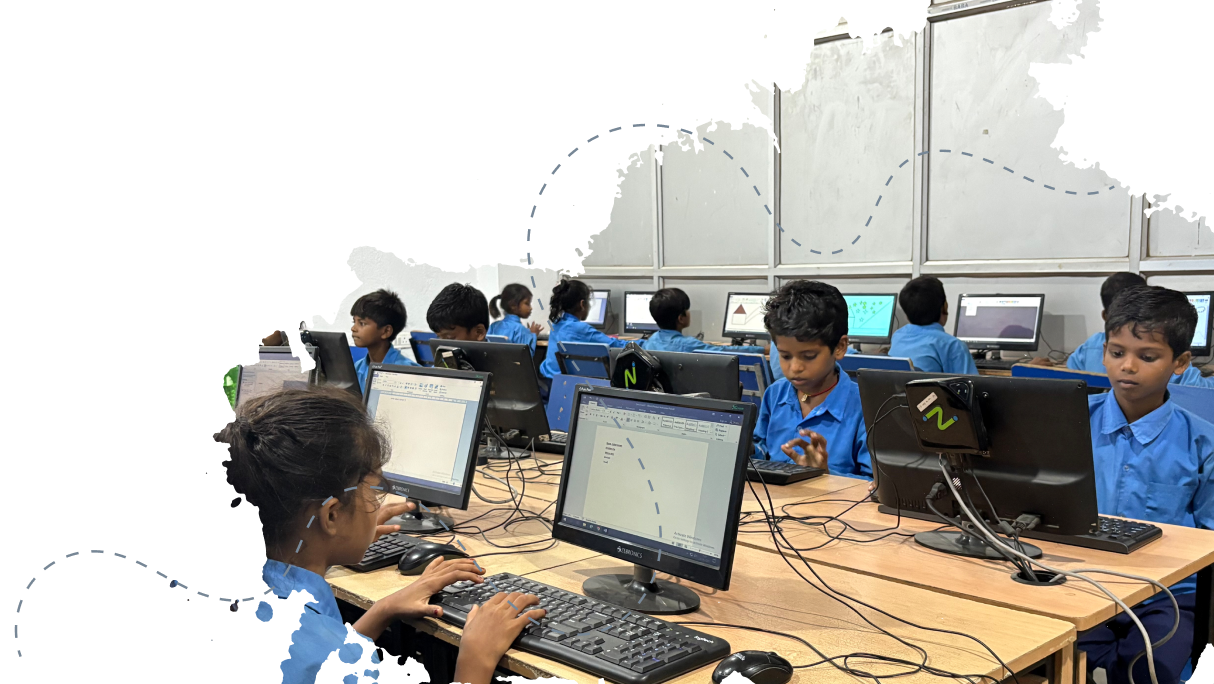 Students at computers